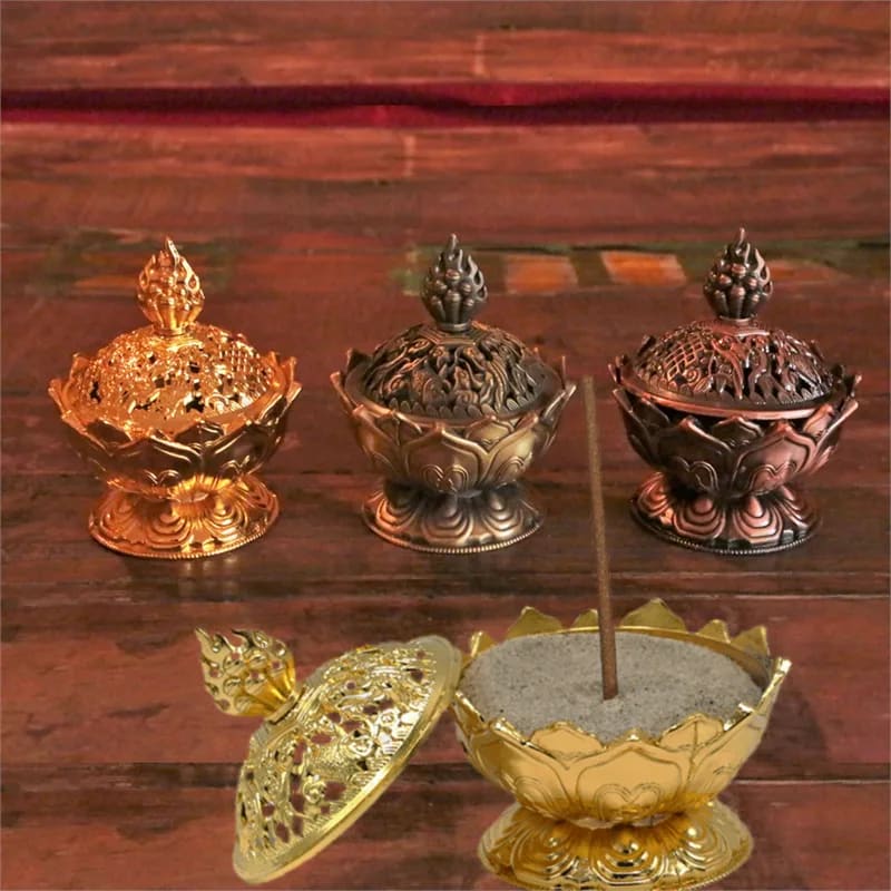 Quemador de incienso color oro