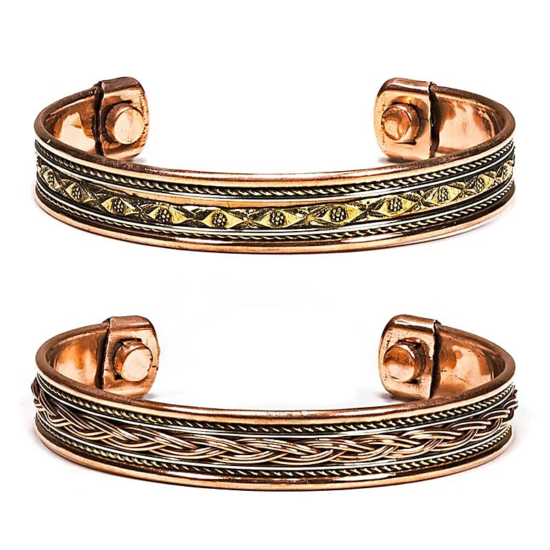 Pulsera de cobre juego de 2 piezas