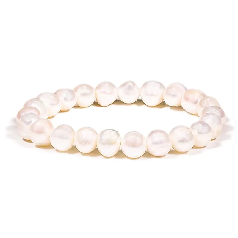 Pulsera perla blanca de rio
