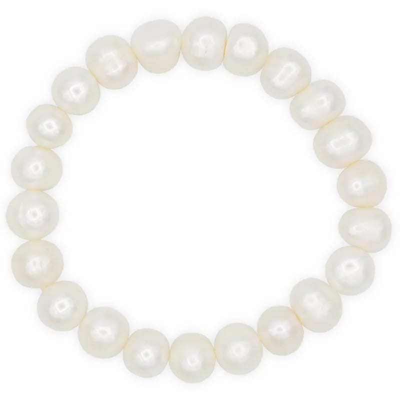 Pulsera perla blanca de rio