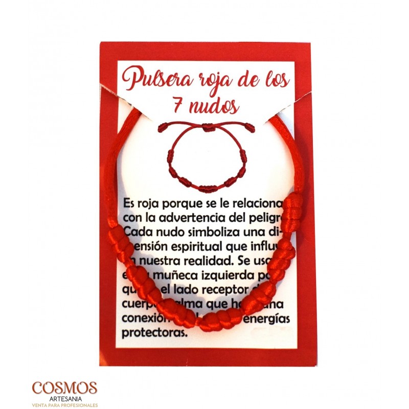 Pulsera siete nudos roja