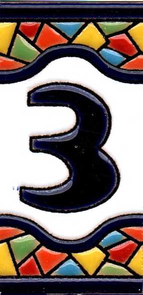 Azulejo Numero 3 (3.5 x 7.5cm)