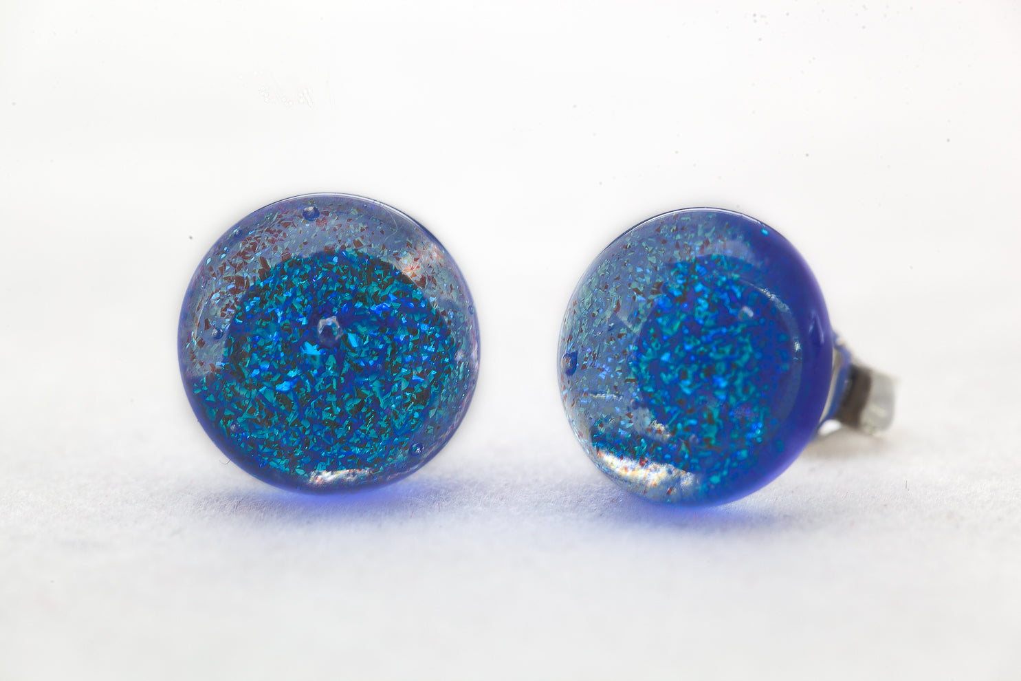 Pendiente Dicroico grande Tonos azules