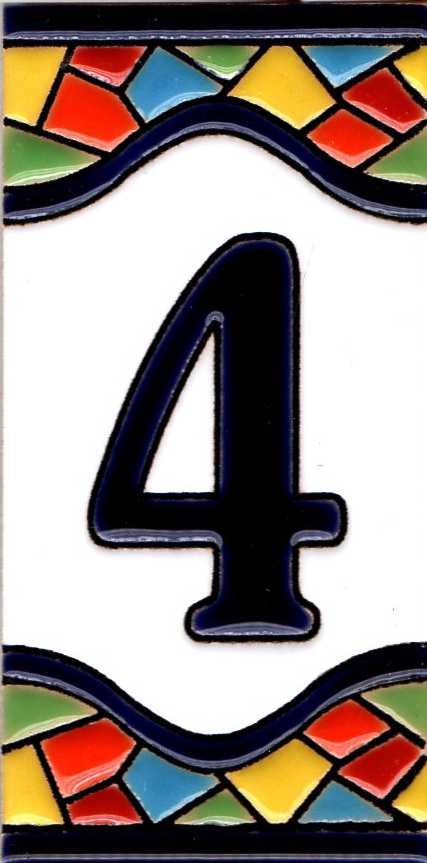 Azulejo Grande Numero 4 (5.5 x 11cm)