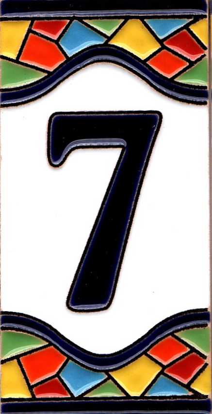 Azulejo Grande Numero 7 (5.5 x 11cm)