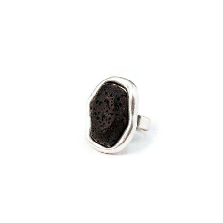 Anillo Baño Plata Adaptable Lava Negra