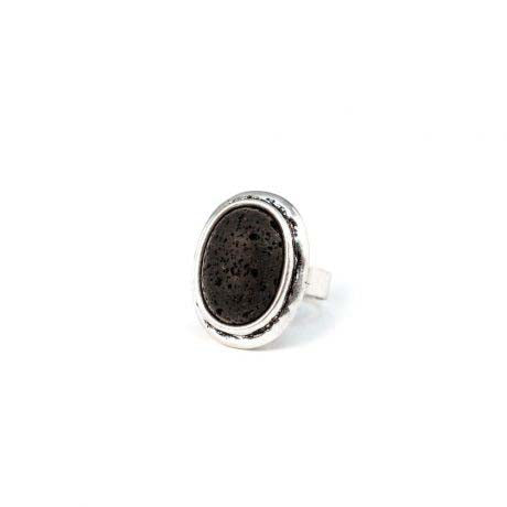 Anillo Baño Plata Adaptable Lava Negra