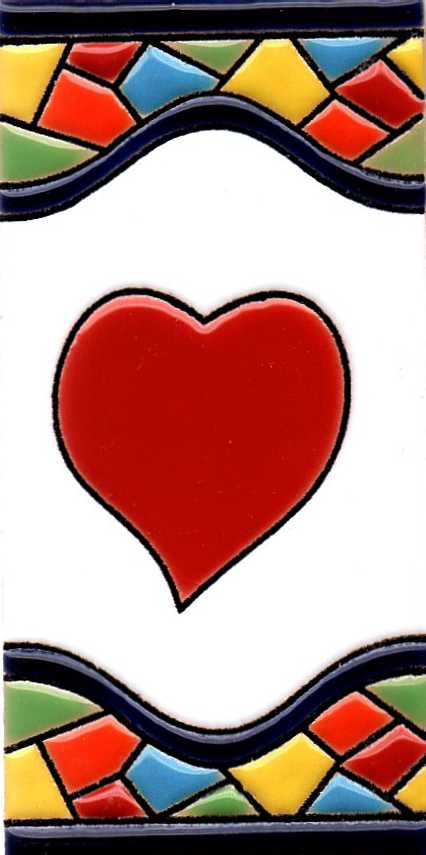 Azulejo Grande Corazon  (5.5 x 11cm)