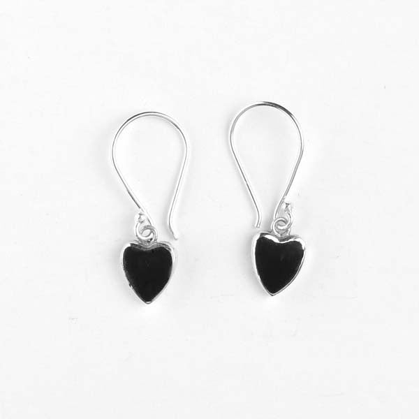 Pendientes lava y plata corazón pequeño