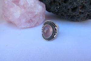 Anillo plata 925 y Cuarzo Rosa