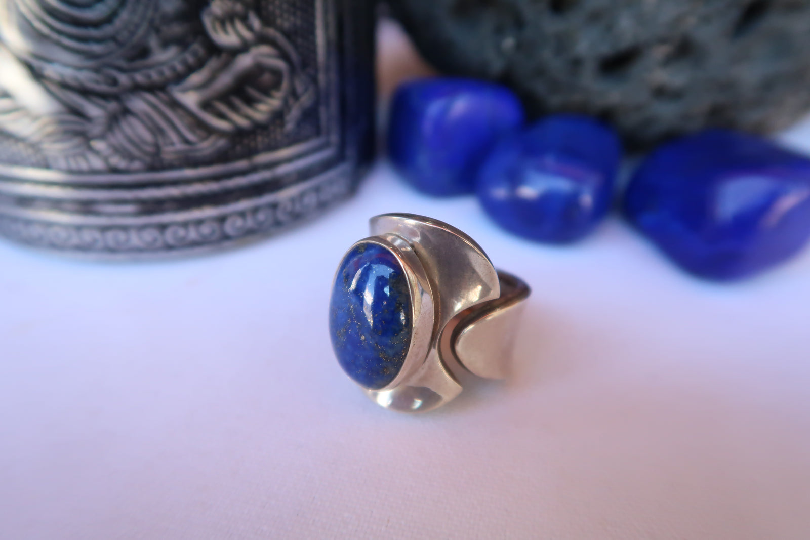 Anillo plata lapislazuli