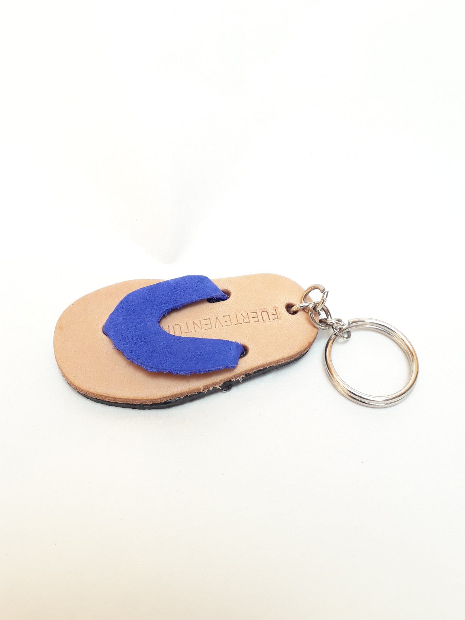 Llavero chola cuero azul