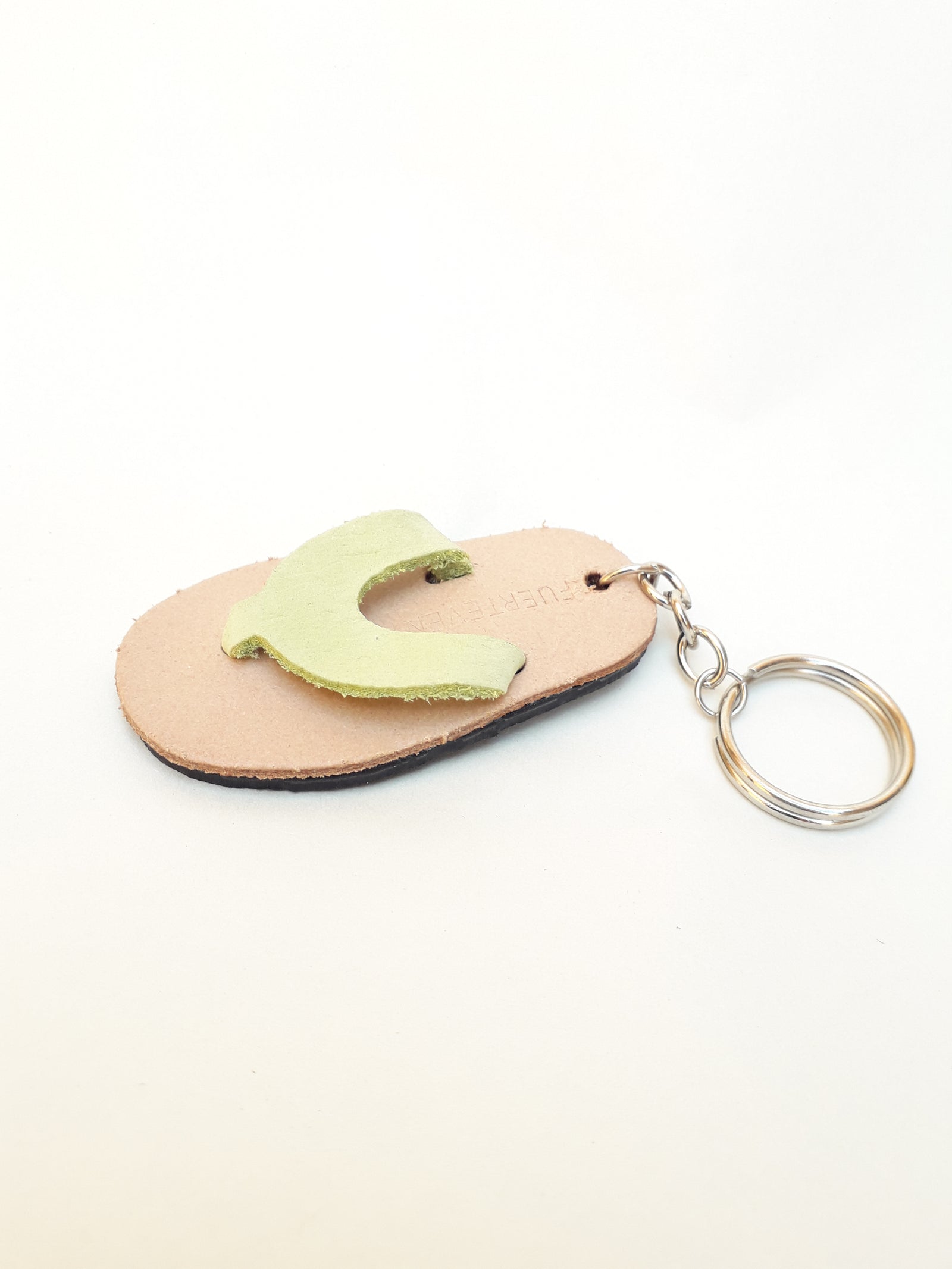 Llavero chola cuero verde claro