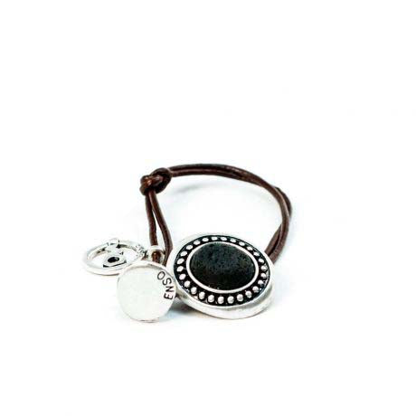 Pulsera Baño Plata Cuero