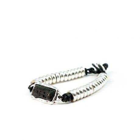 Pulsera Zamak Cuero Lava