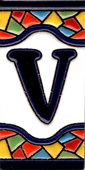 Azulejo Letra V (3.5 x 7.5cm)