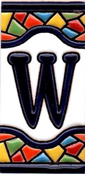 Azulejo Letra W (3.5 x 7.5cm)