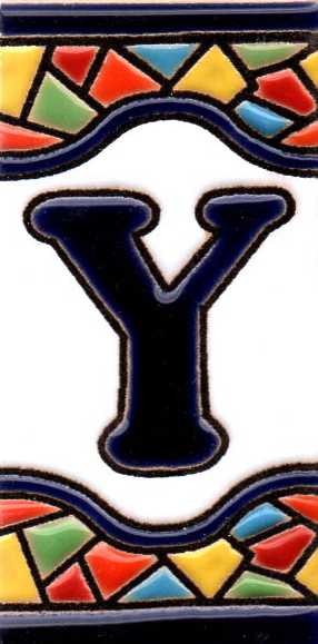 Azulejo Letra Y  (3.5 x 7.5cm)