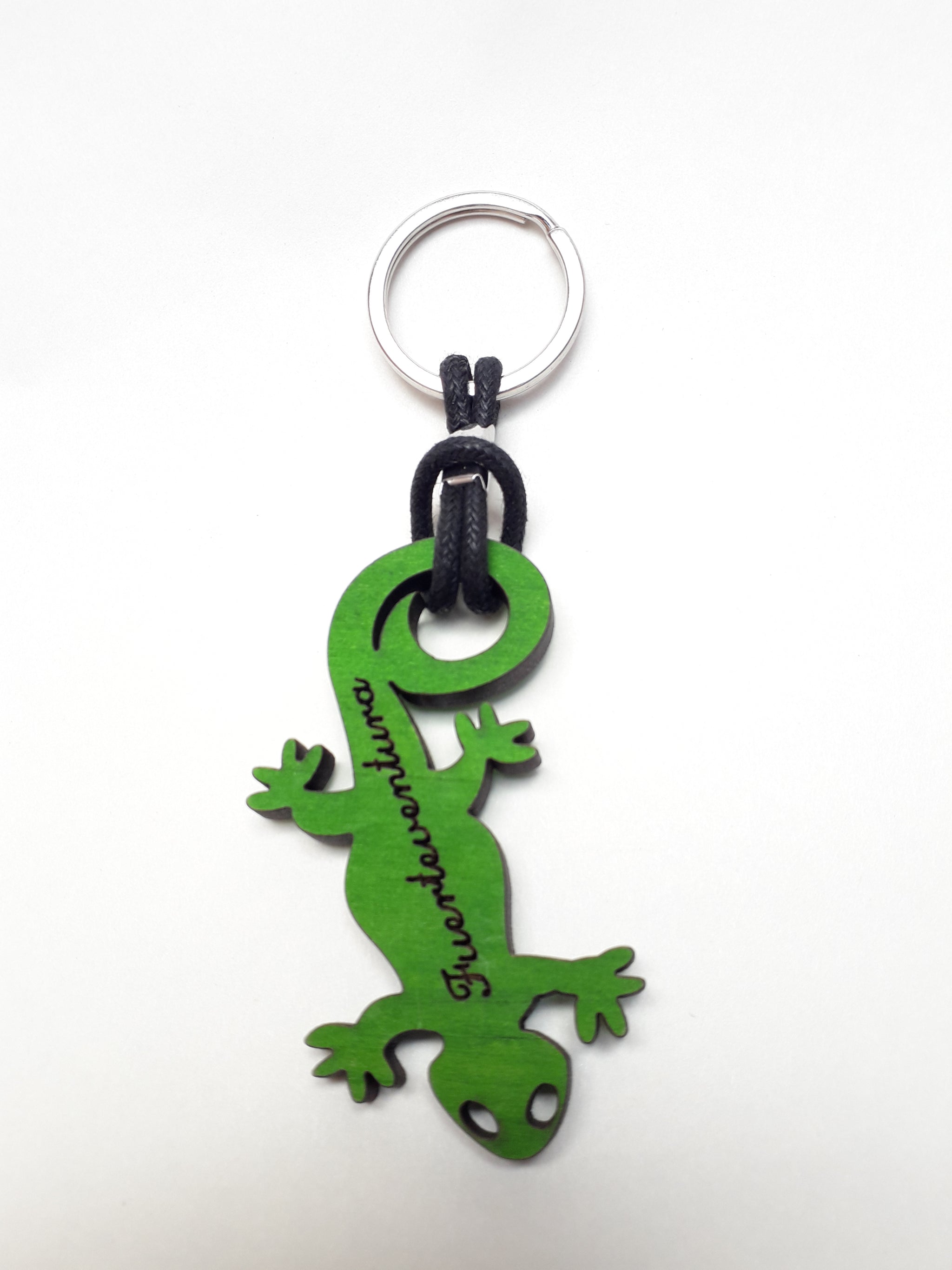 Llavero madera lagarto