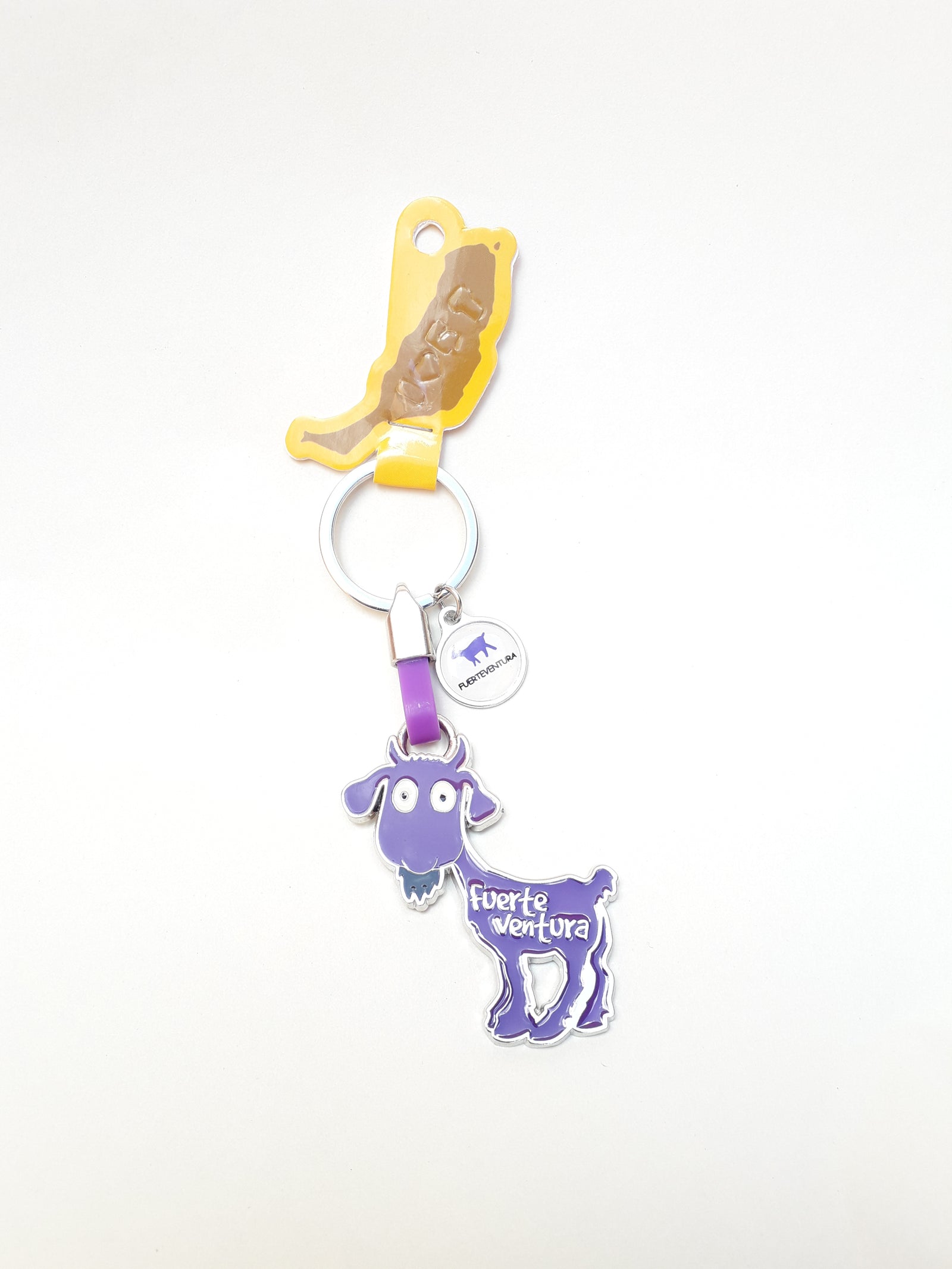Llavero metal cabra graciosa lila